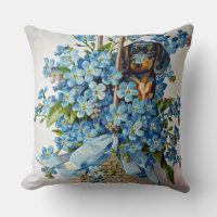 Dachshund and Forget-Me-Nots