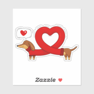 Dachshund and heart