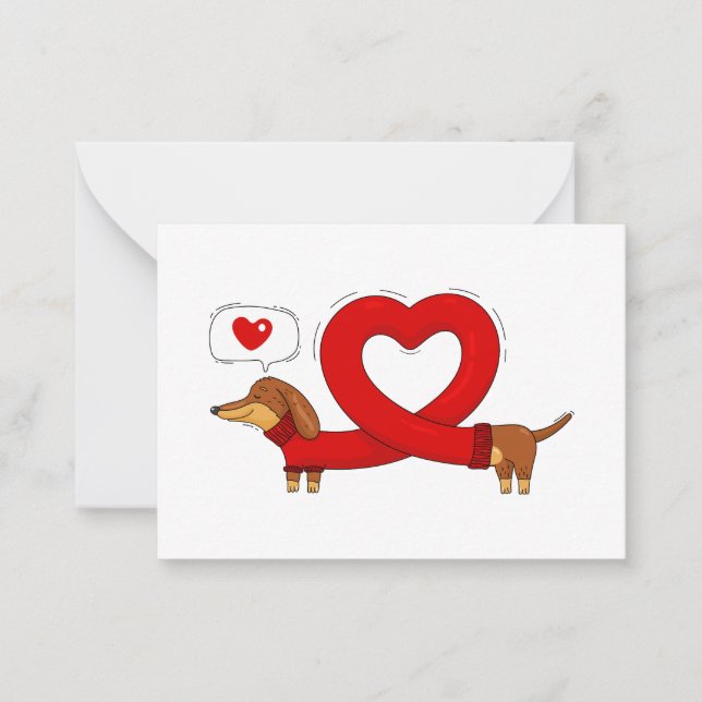 Dachshund and heart card (Front)
