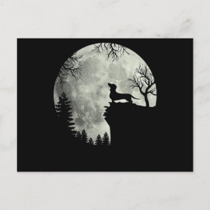 Dachshund And Moon Halloween Postcard