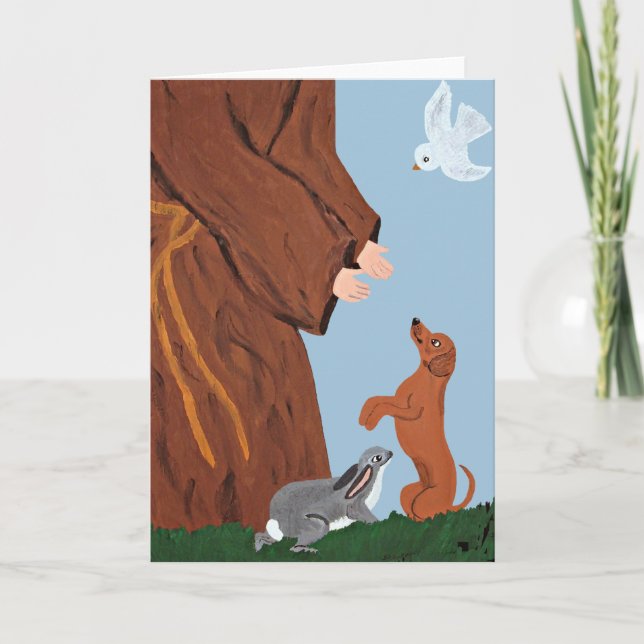 Dachshund And St. Francis Card (Front)