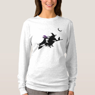 Dachshund and Witch Silhouette Halloween Shirt