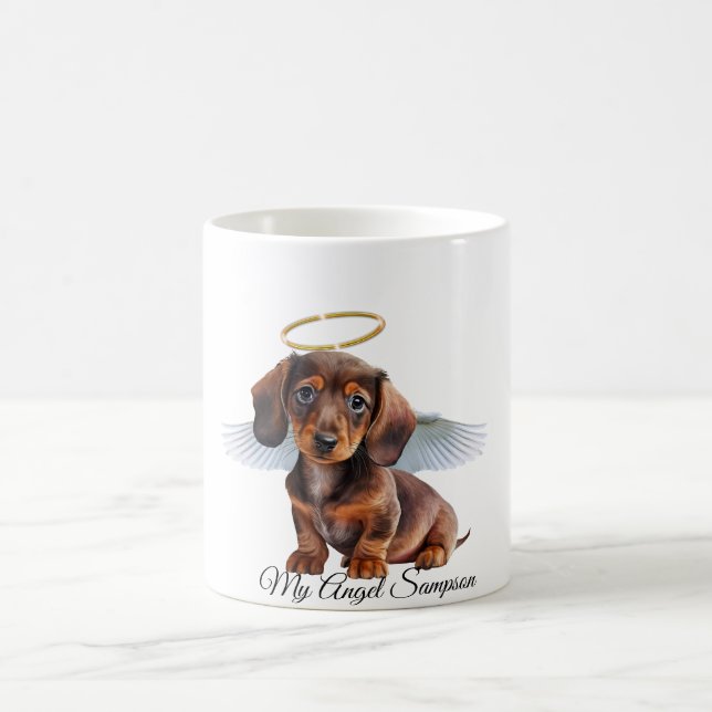 Dachshund Angel Puppy Coffee Mug (Center)