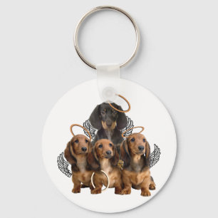 Dachshund angels key ring