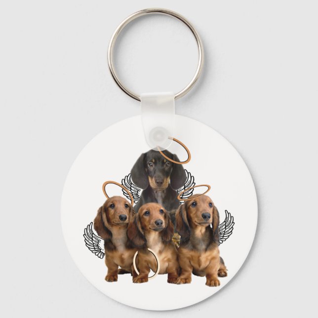 Dachshund angels key ring (Front)