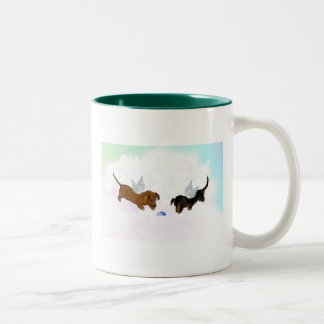 Dachshund Angels Two-Tone Coffee Mug
