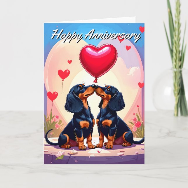 Dachshund Anniversary Card (Front)