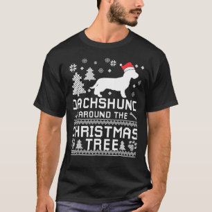Dachshund Around Christmas Tree  Dachshund Owner T-Shirt