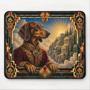Dachshund, Art Deco Dog Mouse Pad