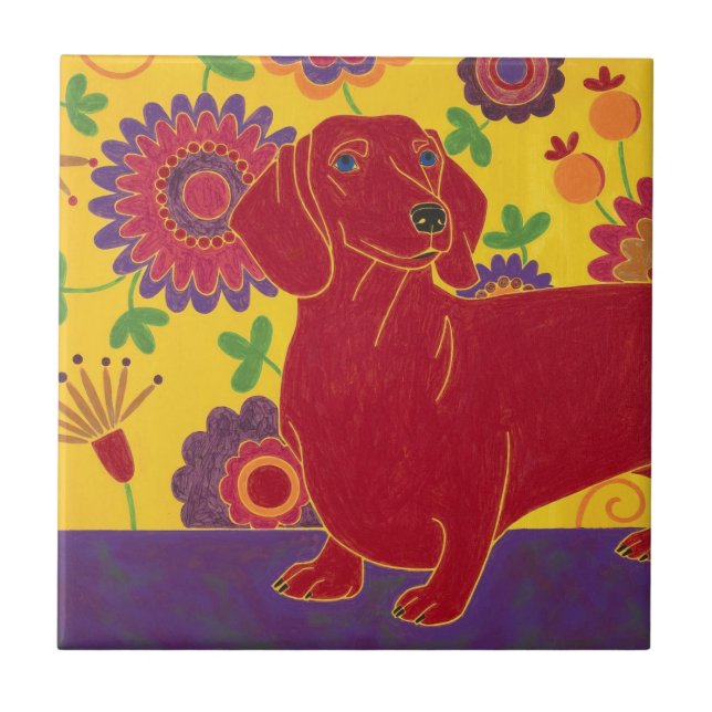 Dachshund Art Tile (Front)