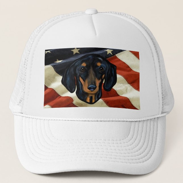DACHSHUND ART TRUCKER HAT (Front)