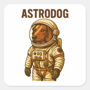 Dachshund Astronaut Wiener Dog Astrodog Square Sticker