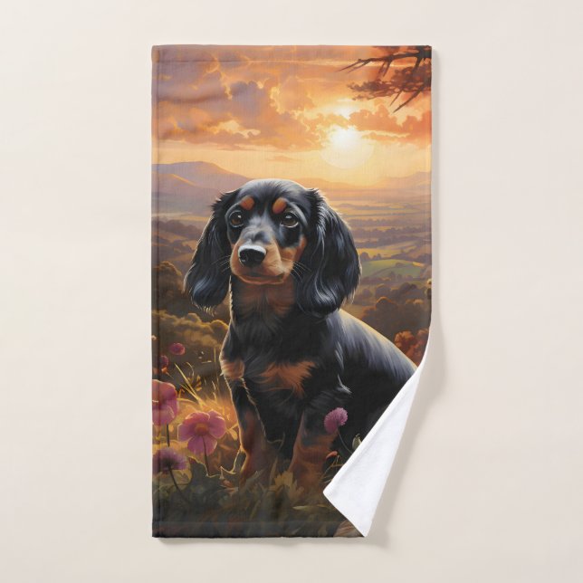 Dachshund At Dusk Hand Towel (Hand Towel)