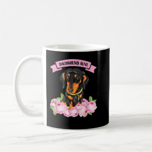 Dachshund Aunt Wiener Doxie Lover Owner Floral Wom Coffee Mug