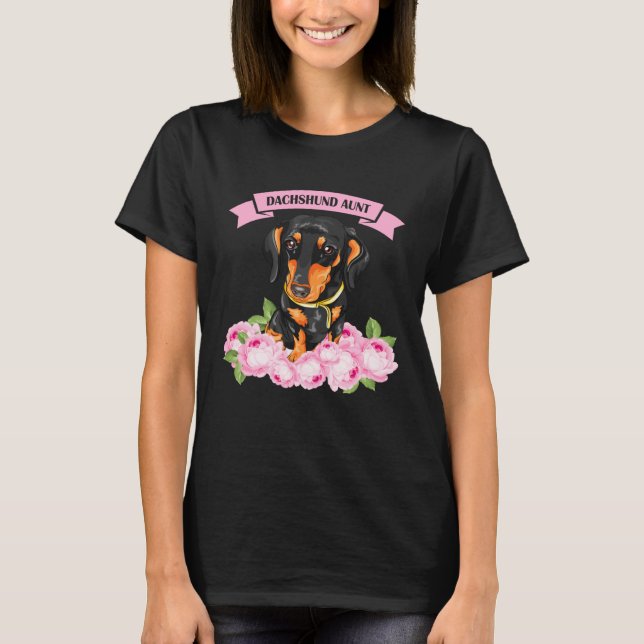 Dachshund Aunt Wiener Doxie  Owner Floral Women Gi T-Shirt (Front)