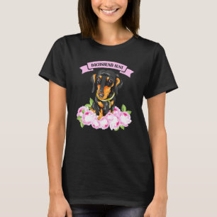 Dachshund Aunt Wiener Doxie Owner Floral Women Gir T-Shirt