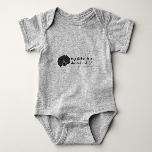dachshund baby bodysuit (Front)