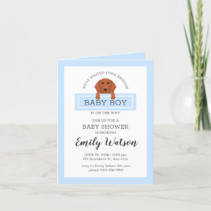 Dachshund Baby Shower Boy Invitation