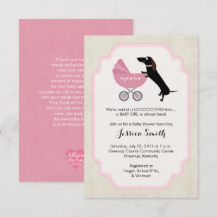 Dachshund Baby Shower Girl Invitation