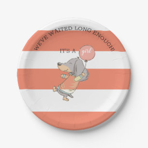 Dachshund Baby Shower Invitation Paper Plate