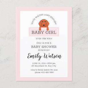 Dachshund Baby Shower Invitation Postcard