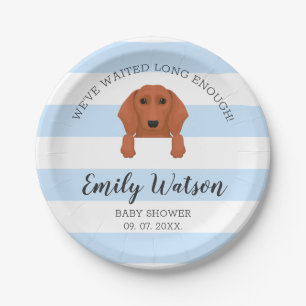 Dachshund Baby Shower Paper Plate