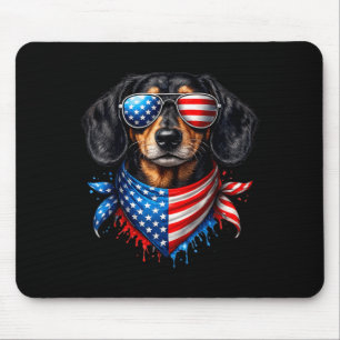 Dachshund Bandanna 4th Of July Patriotic Dog Lover Mouse Pad