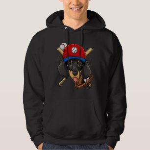 Dachshund Baseball Dog Lovers Baseball Player Hoodie