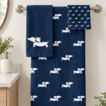 Dachshund Bathroom Towel Set | 3 Piece Doxie Bath