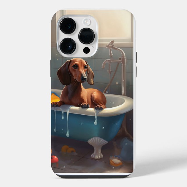 Dachshund Bathtime Fun  iPhone Case (Back)