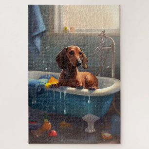Dachshund Bathtime Fun  Jigsaw Puzzle