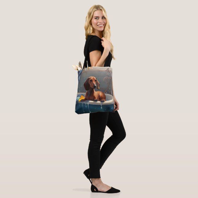 Dachshund Bathtime Fun  Tote Bag (On Model)