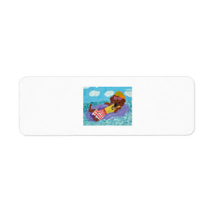 Dachshund Beach Bum Return Address Label