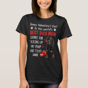 Dachshund Best Dog Mum Valentines Day Funny Puppy T-Shirt