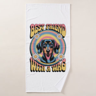 Dachshund Best Friend With A Wag Bath Towel
