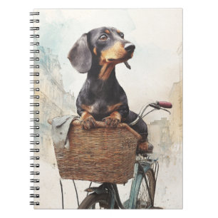Dachshund Bicycle Basket Notebook