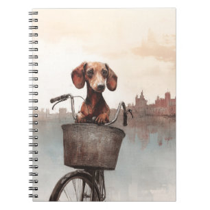Dachshund Bicycle Ride Spiral Notebook