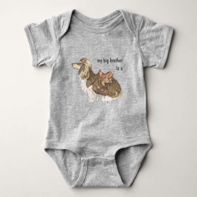 dachshund big brother baby bodysuit (Front)