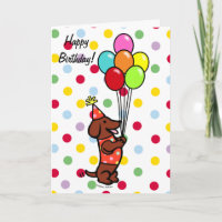 Dachshund Birthday Cartoon Balloons