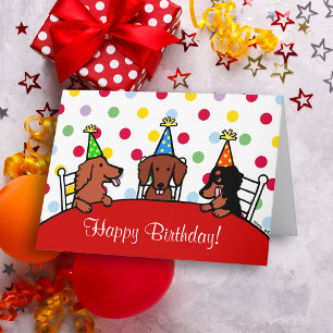 Dachshund Birthday Cartoon Card