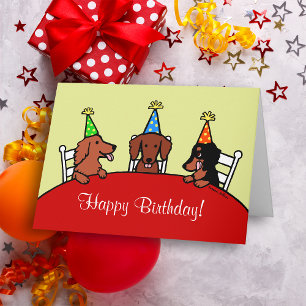 Dachshund Birthday Cartoon Card
