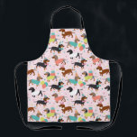 Dachshund Birthday Party Celebration Apron<br><div class="desc">Cute birthday party dachshund dogs with black,  tan and dapple coats dressed in cute birthday outfits with balloons,  cake and confetti pattern.</div>