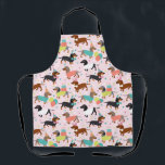 Dachshund Birthday Party Celebration Apron<br><div class="desc">Cute birthday party dachshund dogs with black,  tan and dapple coats dressed in cute birthday outfits with balloons,  cake and confetti pattern.</div>