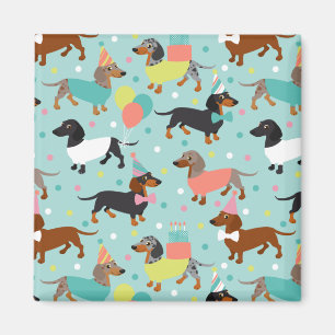 Dachshund Birthday Party Celebration Magnet