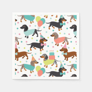 Dachshund Birthday Party Celebration Napkin