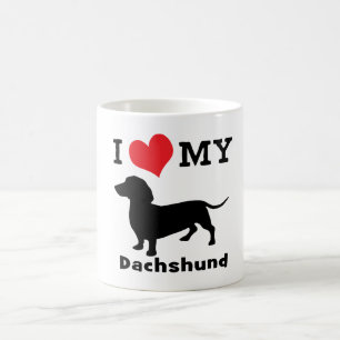 Dachshund Black Print Coffee Mug