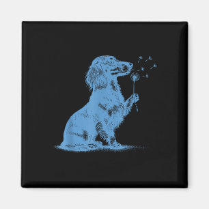 Dachshund blowing wishes dandelion cute pet lover magnet