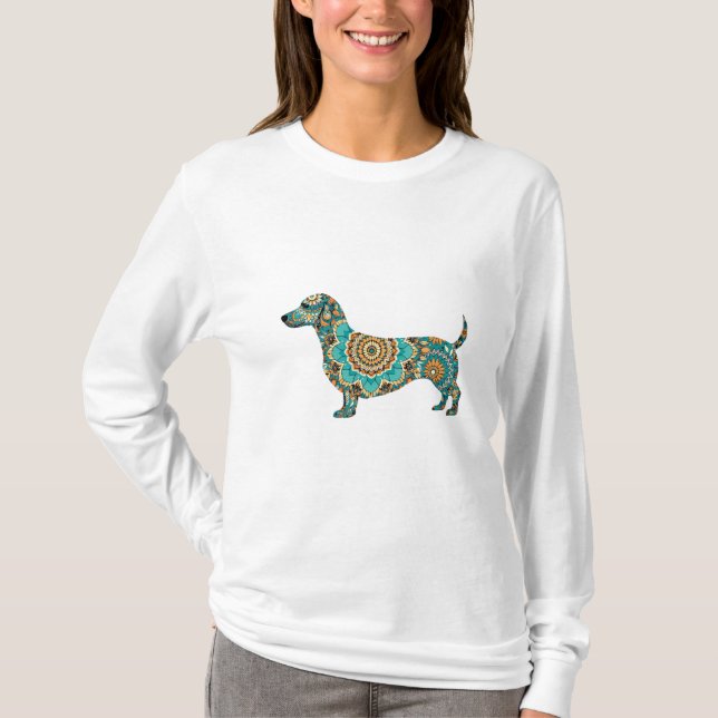 Dachshund Boho Mandala T-Shirt (Front)