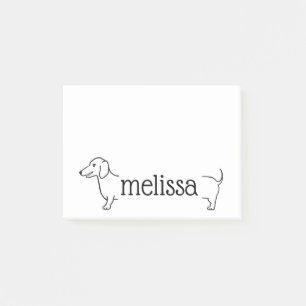 Dachshund Border   Custom Name Template Post-it Notes