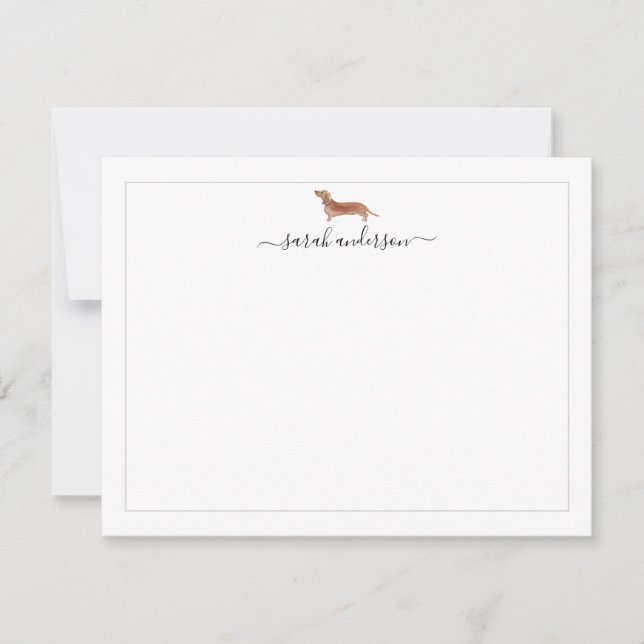 Dachshund Border Personalised Card (Front)
